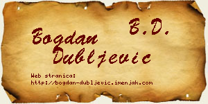 Bogdan Dubljević vizit kartica